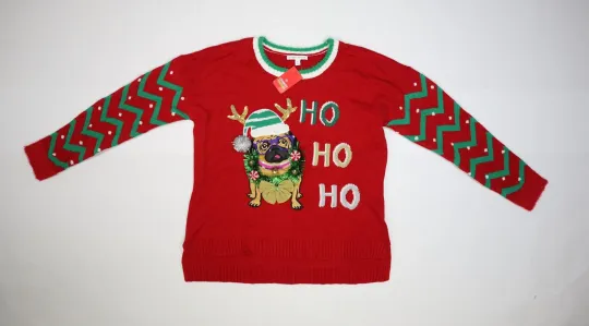 Discover Celebrate Together Sweater Womens 2XL Christmas Dog Ugly Holiday Pullover NWT