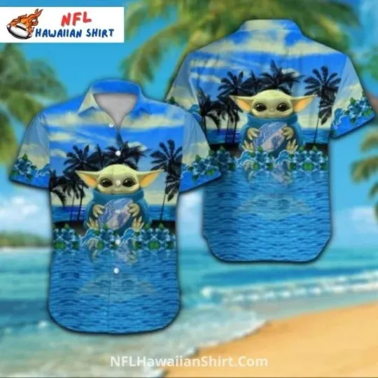 Detroit Football Aloha Hawaiian Shirt Beach Sunset Fantasy Design , Gift for Fan