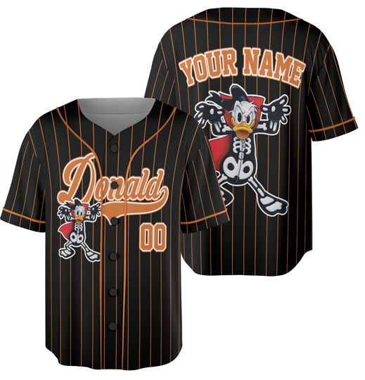 Discover Custom Donald Halloween Collection Simple Baseball, Personalized Baseball Team Jersey, Birthday Gift for Halloween Fans Family