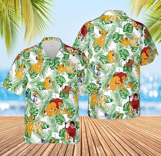 Discover Disney Lion King Hawaiian Shirt, Disney Animal Simba Timon Pumba Lion King Button Shirt, Lion King Shirt, Disney Safari Trip Hawaii Shirt