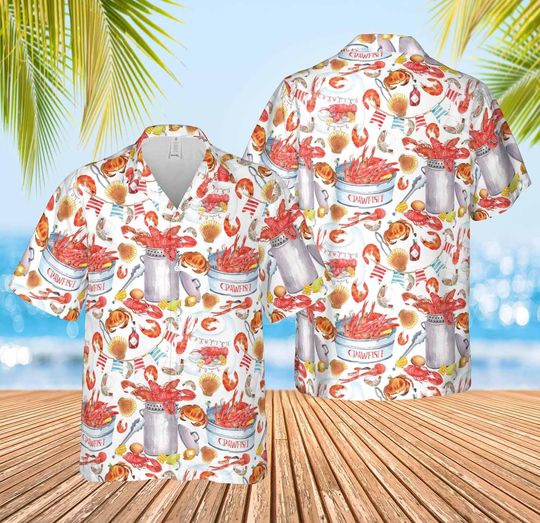 Crawfish Boil Hawaiian Shirt, Funny Crawfish Boil Party Button Up Shirt, Louisiana Cajun Crawfish Boil Shirt, Cajun Food Lovers Gifts