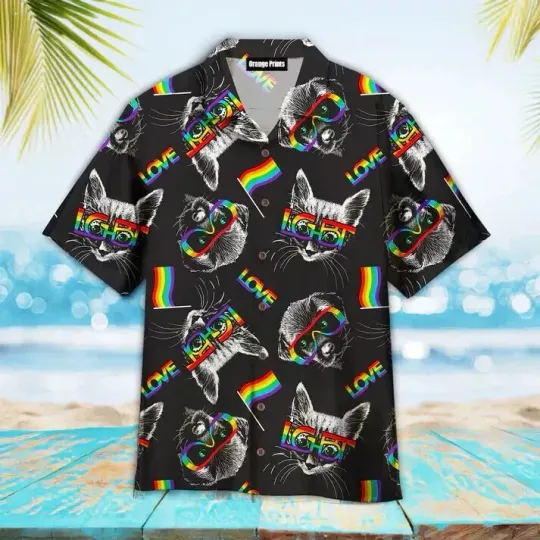 Discover Pride Month Hawaiian Shirt Casual Button Down Shirt Beach