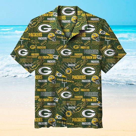 Green Bay Packers Hawaiian Shirt, Tropical Aloha Shirt, football Football Fan Summer Short Sleeve Casual Shirt