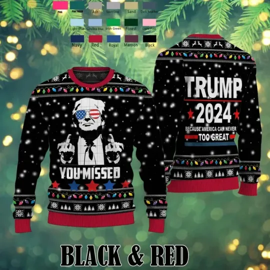 Discover Trump Ugly Sweater Shirt, Funny Trump 2024 Sweater, Trump Christmas Gift