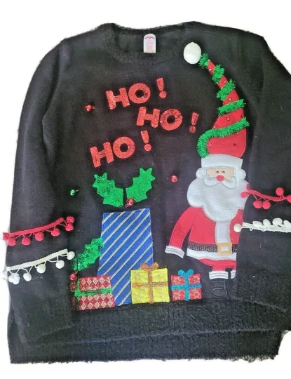 Discover Ugly Christmas Sweater Christmas Holiday Time Santa Claus Sweater Womens Size L