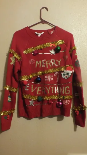 Discover No Boundaries Ugly Christmas Sweater Merry Everything Juniors SIze L/G 11-13