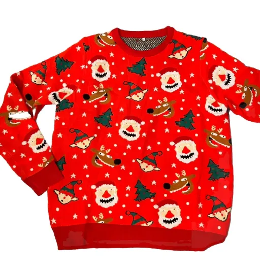 Discover New Ugly “Santa” Christmas Sweater  Reindeer Santa Red Size Xl Wm