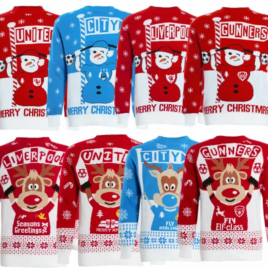 Discover Mens Christmas Xmas Jumper Sweater Novelty Football Jumpers Ugly Pullover Santa