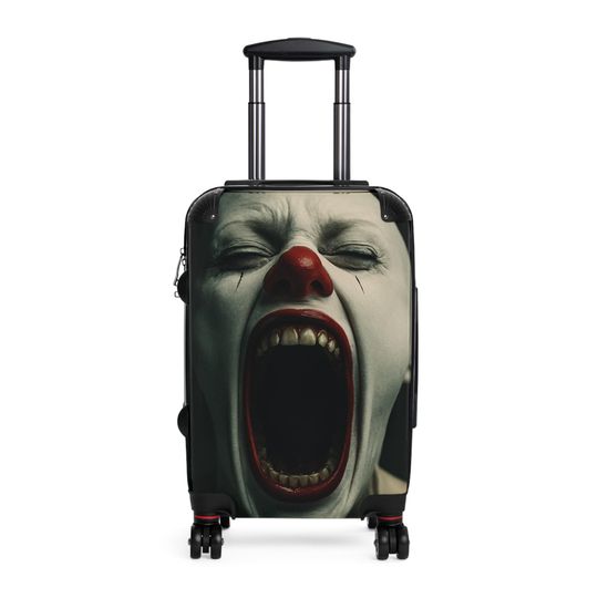 Discover Creepy Clown Suitcase: Spooky Halloween Travel Luggage