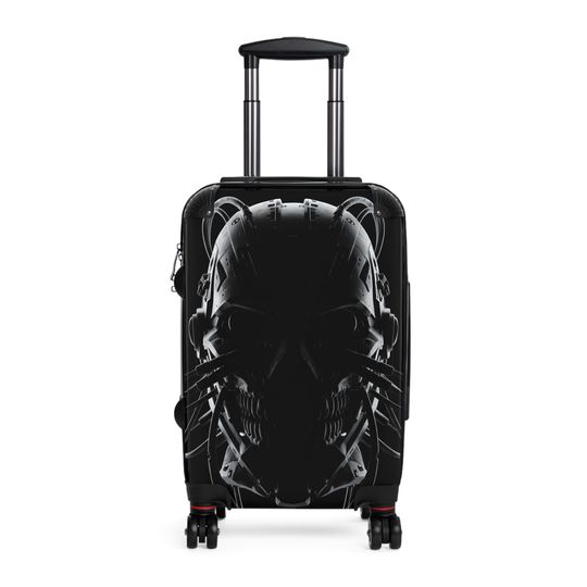 Discover Skull Design Travel Suitcase: Cyberpunk Style Polycarbonate Luggage