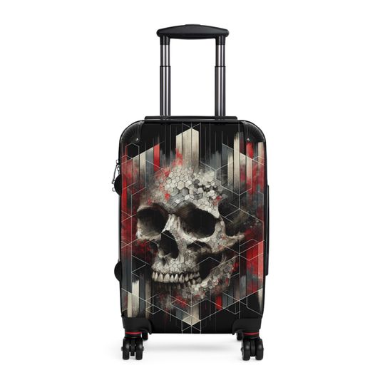 Discover Skull Design Suitcase: Cyberpunk Travel Luggage