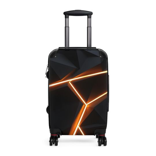 Discover Cyber Abstract Travel Suitcase: Polycarbonate Hardshell Spinner