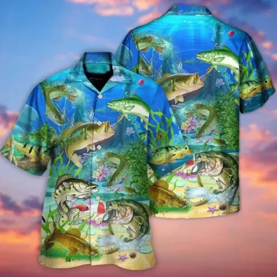 Discover Fishing Life Aloha Hawaiian Button Down Shirt