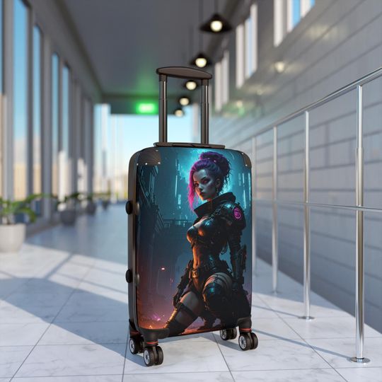 Discover Cyberpunk Suitcase: Futuristic Travel Luggage, Polycarbonate ABS, Built-in Lock
