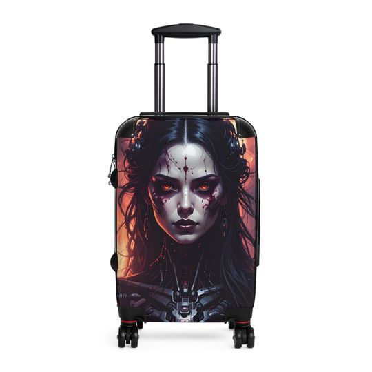 Discover Bold Print Travel Suitcase: Durable Polycarbonate Carry-On