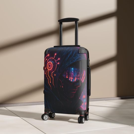 Discover Cyberpunk Suitcase: Futuristic Travel Luggage with Built-in Lock