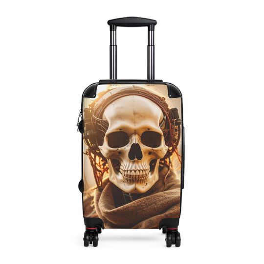 Discover Skull Suitcase: Boho Style Travel Luggage for Adventurers