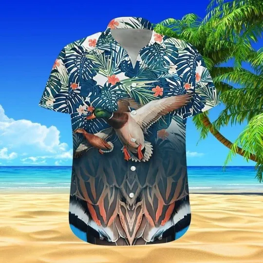 Discover Hunting Aloha Hawaiian Button Down Shirt