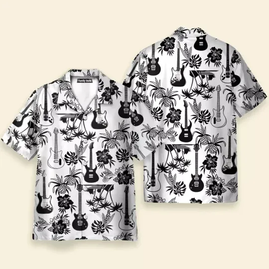 Discover Guitar Music Hawaiian Button Down Shirt