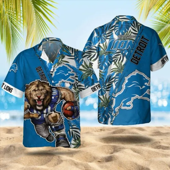 Discover Detroit Football Roaring Power Summer Aloha Unisex Hawaiian Shirt, Gift for Fan