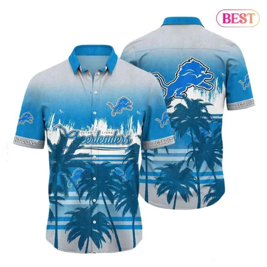 Discover Detroit Football Beachside Vibes Summer Aloha Unisex Hawaiian Shirt, Gift for Fan