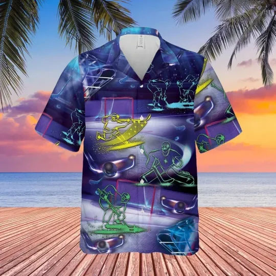 Discover Hockey Lover Hawaiian Button Down Shirt