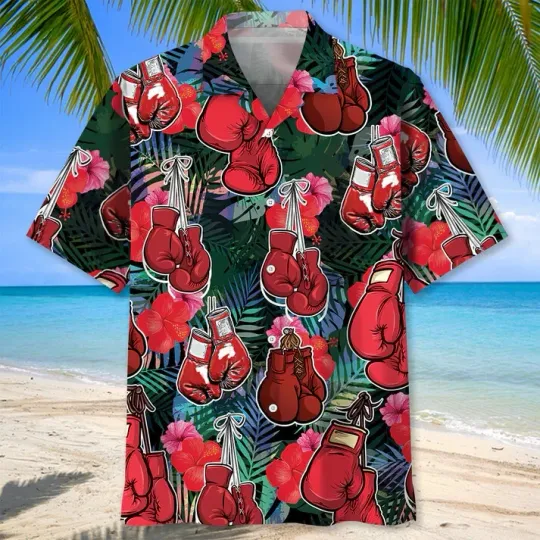 Discover Boxing Tropical Hawaiian Button Down Shirt