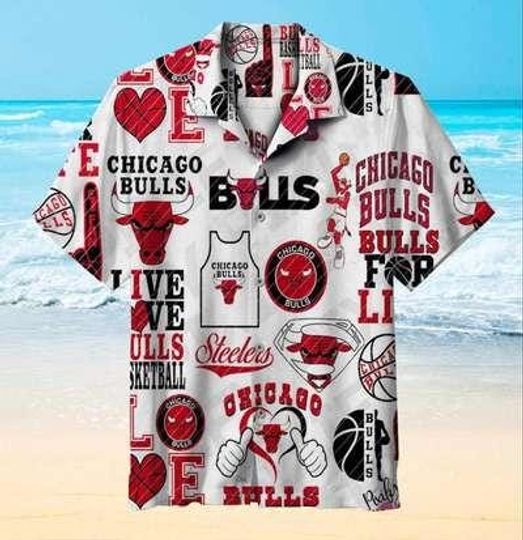 Discover Chicago Bulls Hawaiian Shirt | NBA Basketball Aloha Shirt | Bulls Fan Gift | Summer Beach Vacation Party Shirt, Pet Owner Gift Top