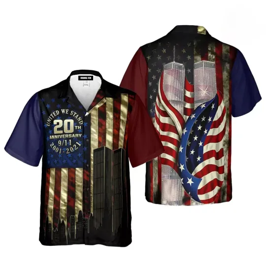 Discover 911 Never Forget Hawaiian Button Down Shirt Unisex Adult S-5XL