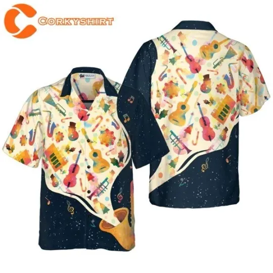 Discover Christmas Musical Hawaiian Button Down Shirt Unisex Adult S-5XL