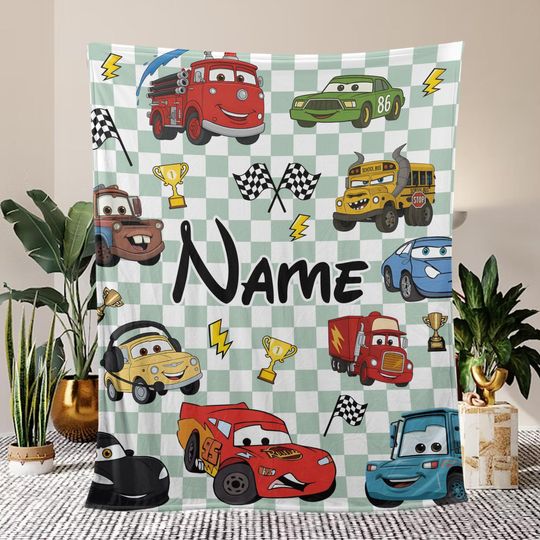 Discover Personalized Disney cars character blanket, Lightning McQueen Tow Mater Blanket, Disney cars blanket, Birthday Boy Girl gift blanket