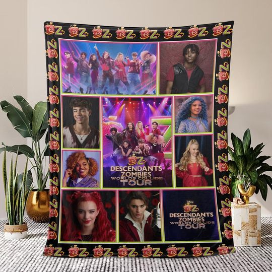 Discover Custom Descendants Zombies World Collide Tour Blanket, Descendants The Rise Of Red Blanket, Zombies 4 Blanket, World Collide Tour Summer