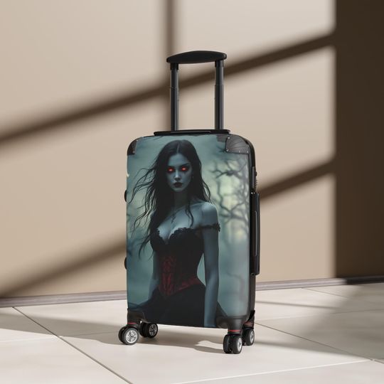 Gothic Vampire Suitcase, Dark Traveler Bag, Spooky Luggage