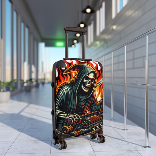 Discover Grim Reaper Mechanic Suitcase, Goth Travel Bag, Death Theme Luggage
