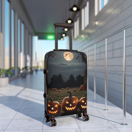 Discover Halloween Pumpkin Suitcase: Spooky Travel Luggage, Fall Decor