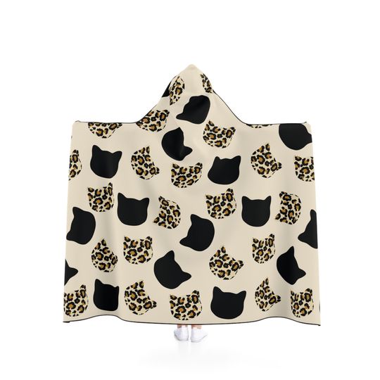 Discover Cat Pattern Hooded Blanket, Cat Print Cozy Throw, Cat Lover Gift, Cat Lady snuggle Blanket, Cat Lovers Present, Cat Oversized Hoodie Blanket
