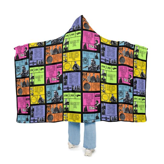 Greatest Sci-Fi Film Collage (Color Pop Black Borders) - Snuggle Blanket