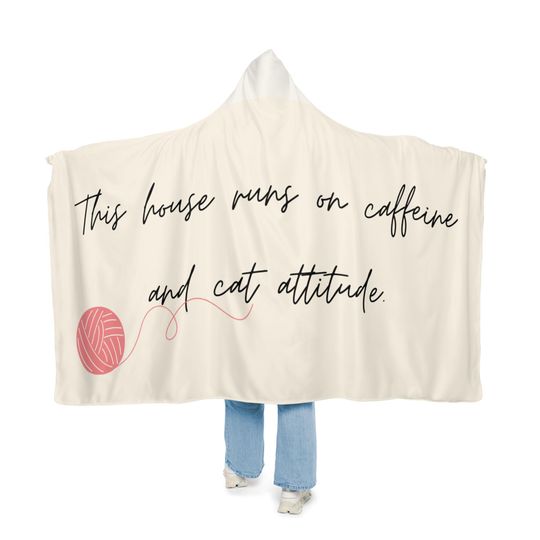 Discover Caffeine & Cat Attitude Snuggle Blanket | Cozy Throw for Cat Lovers | Ideal Gift for Homebodies, Birthdays, Housewarming, or Holidays
