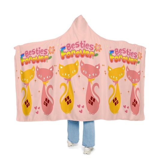 Twin Cats Snuggle Blanket, Soft Microfleece or Sherpa Gift for Cat Lovers