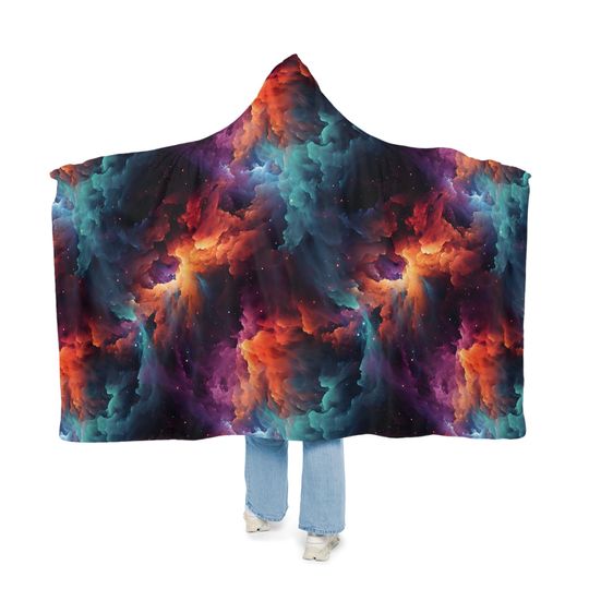 Discover Galaxy Hooded Blanket | Space Blanket | Wearable Blanket | Hoodie Blanket | Snuggle Blanket | Sherpa Blanket