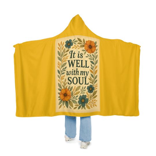 Discover Throw Blanket, Cozy Floral It Is Well With My Soul Design, Snuggle Quilt, Vintage Comforter, Inspirational Home Decor, Warm Lap Afghan