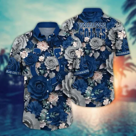Discover Indianapolis Colts Midnight Wave Hawaiian Shirt Unisex S-5XL
