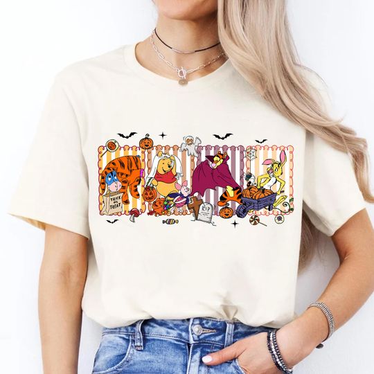 Discover Winnie The Pooh Halloween Shirt, Pooh Nightmare On Main Street Shirt, Disney Halloween Shirt, Pooh Halloween Shirt, Preppy Shirt