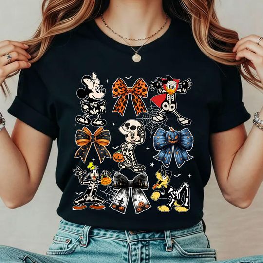 Discover Mickey and Friends Halloween Skeleton Shirt, Spooky Disneyland Party
