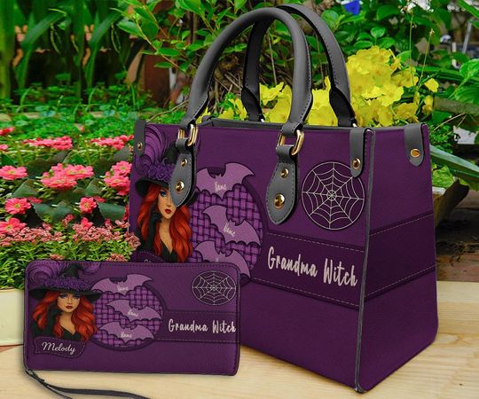 Discover Halloween Leather Handbag Custom Name,Halloween Gift,Gifts for Women,Halloween Handbag Custom,Halloween Handbag Custom Name for Her