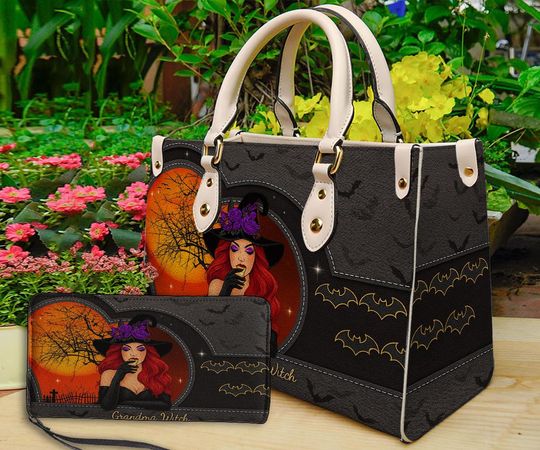 Discover Halloween Leather Handbag Custom Name,Halloween Gift,Gifts for Women,Halloween Handbag Custom,Halloween Handbag Custom Name for Her