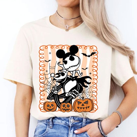 Jack Skellington Halloween Tee, Nightmare Before Christmas Shirt, Disney Halloween Shirt, Disney Spooky Shirt, Spooky Pumpkin Tee, Spiderweb