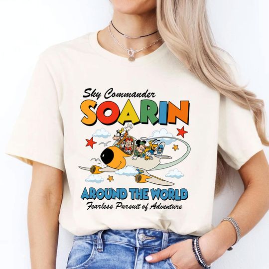 Discover Soarin' Around The World Mickey and Friends T-shirt, Disney Ride Epcot Center Shirt, Disneyland Family Matching Group Tee, Magic Tee