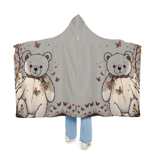 Discover Fall Bear Grey Snuggle Blanket