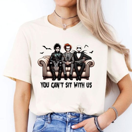 You Can't Sit With Us Halloween T-Shirt, Retro Horror Movie Tee